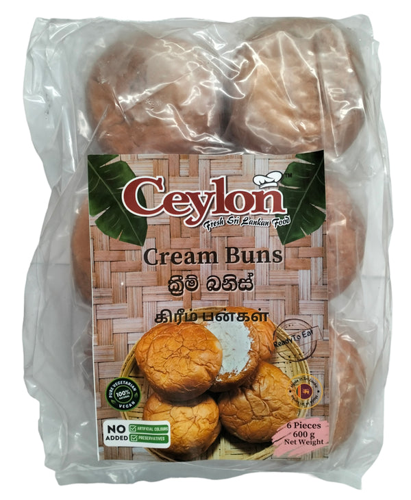 CEYLON 600g (6 PCS) Cream Bun (Vanilla) - Individually Wrapped