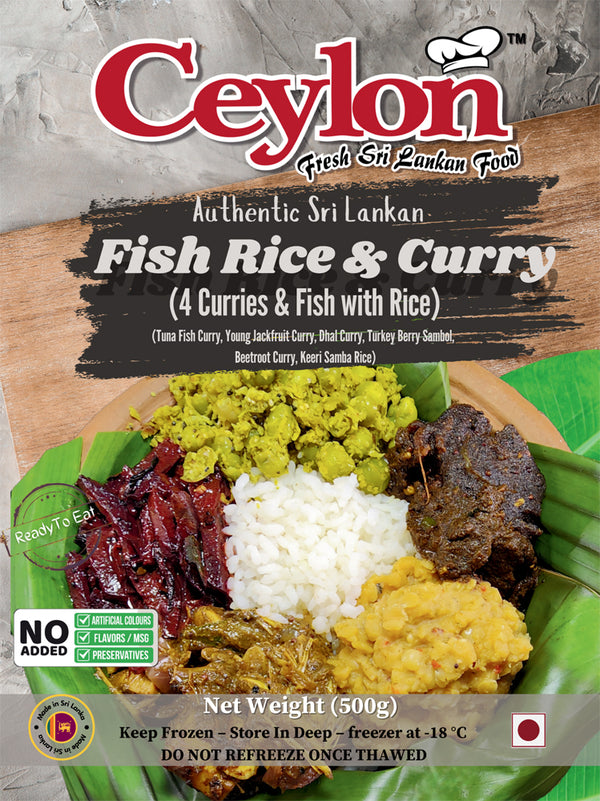 CEYLON 500g Fish Rice & Curry Wrapped In Banana Leaf