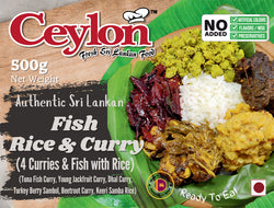 CEYLON 500g Fish Rice & Curry Wrapped In Banana Leaf